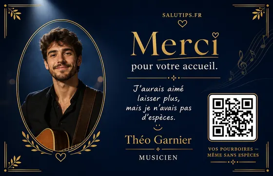 French musician thank-you QR card