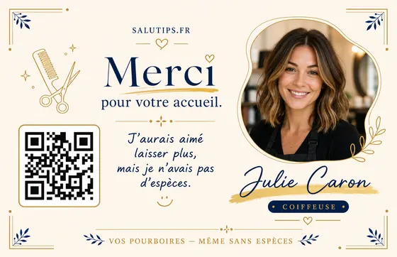 French stylist thank-you QR card