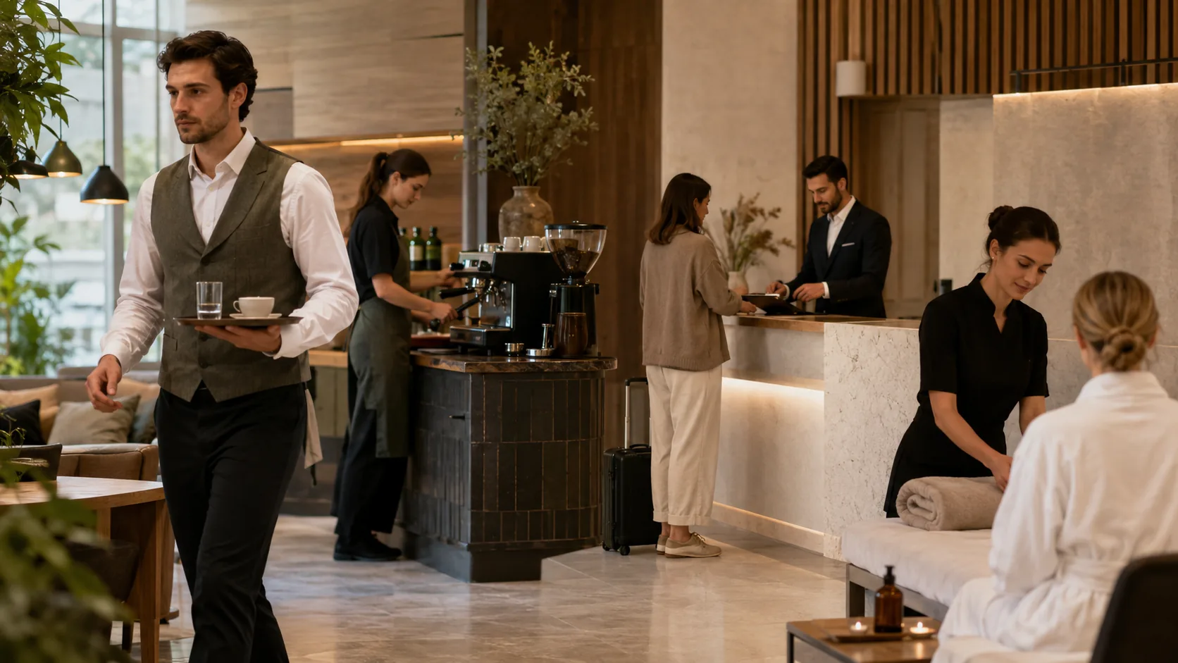 Équipes de service dans l’hospitalité et le bien-être