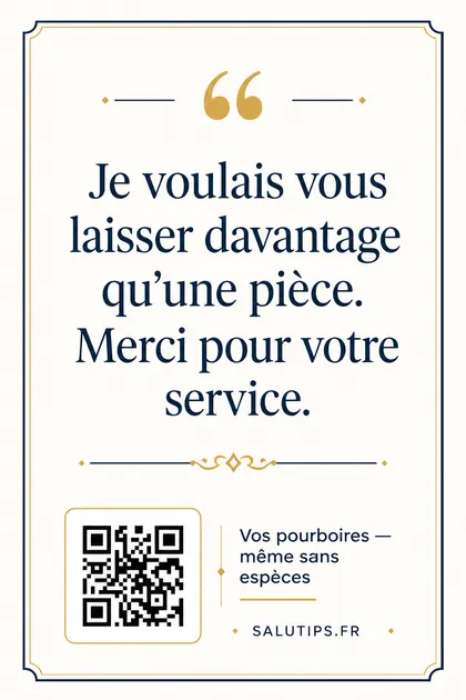 Exemple de carte SaluTips classique avec cadre et code QR