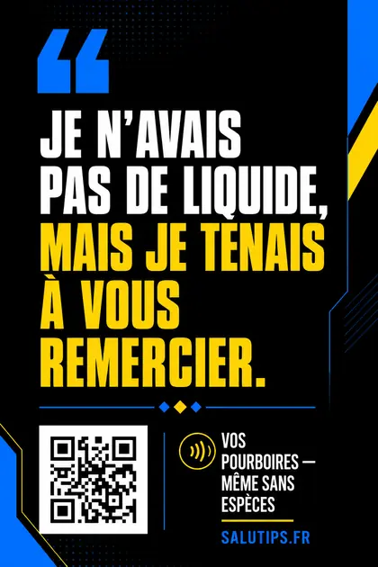 Exemple de carte SaluTips contrastée avec message court et code QR