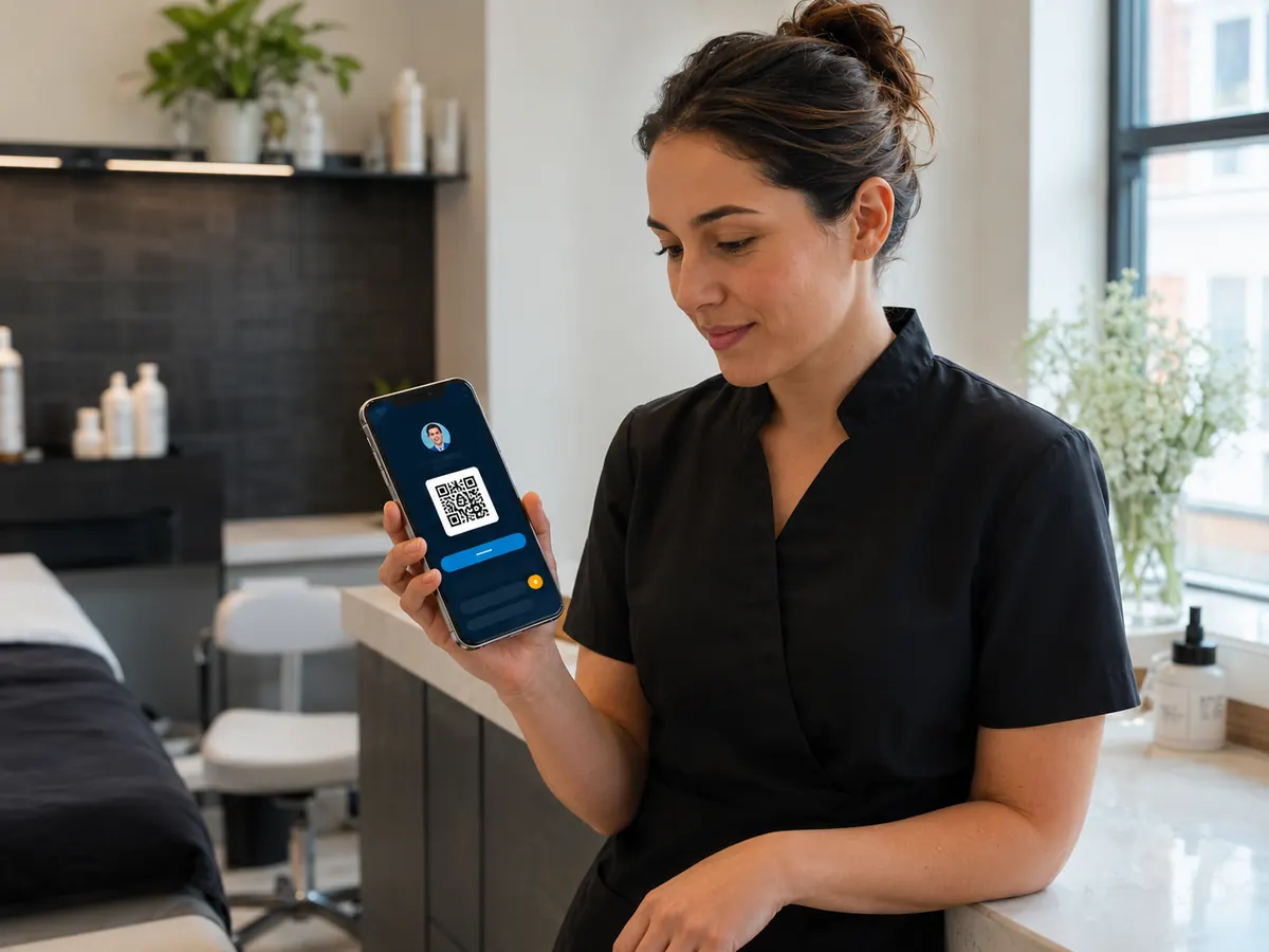 Un utilisateur invité ouvre son écran QR SaluTips personnel