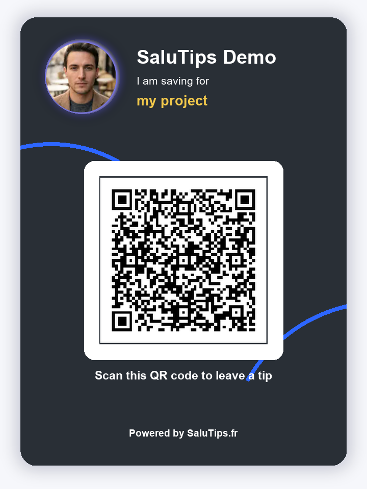 Exemple d'une carte QR imprimable avec photo de profil